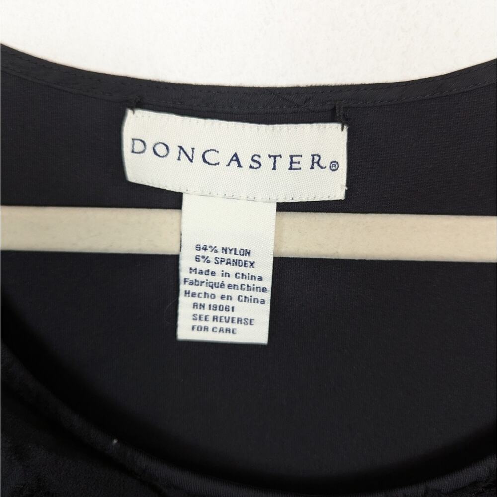 Doncaster Black Textured Rose Scoop Neck Blouse - Picture 5 of 6